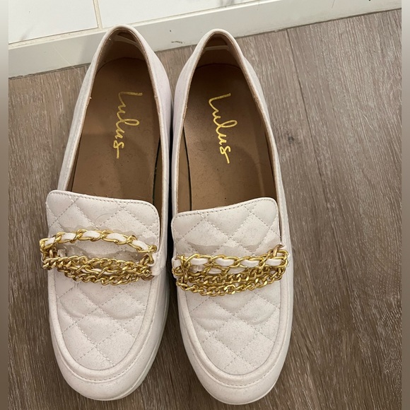 Lulus Trinitie White Flatform Loafers - Picture 5 of 5